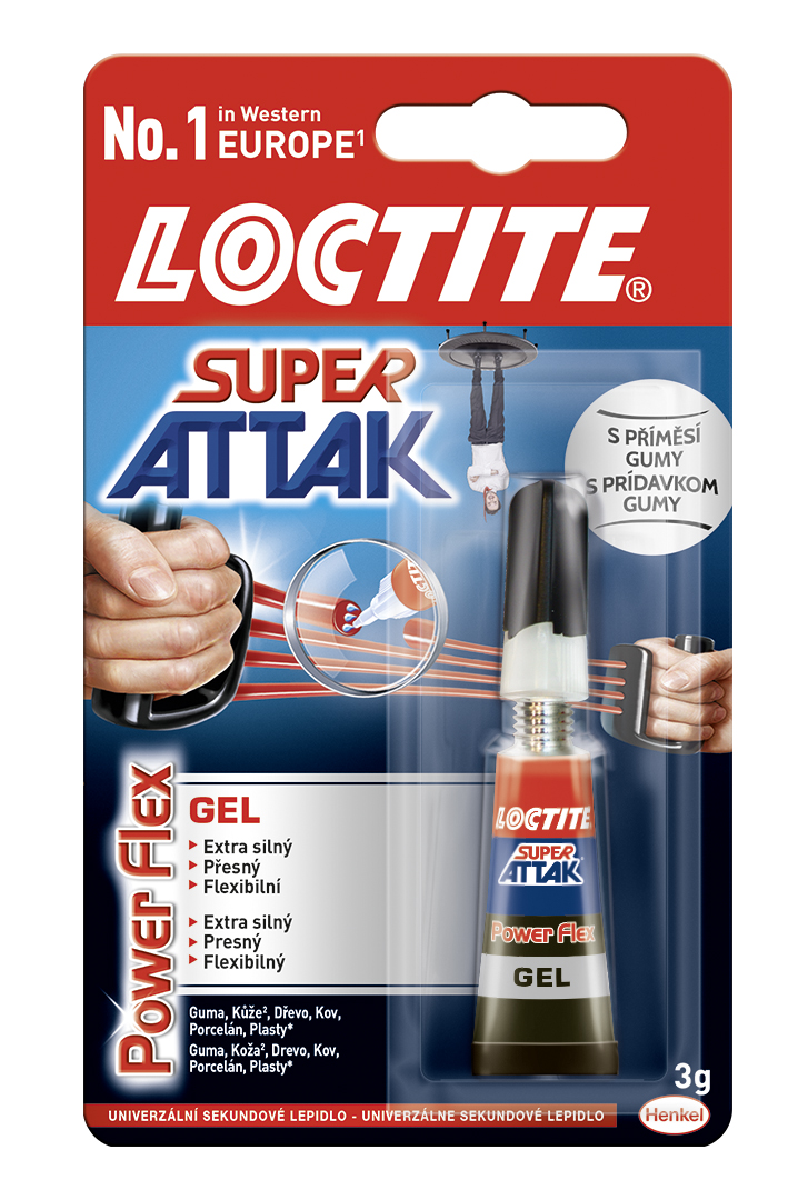 Lepidlo vteřinové Loctite Super Attak Power Flex gel 3 g