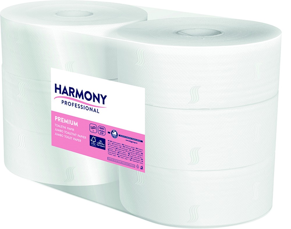 Papír toaletní JUMBO Harmony Professional ? 240 mm celulozový 2-vrstvý / 6 ks