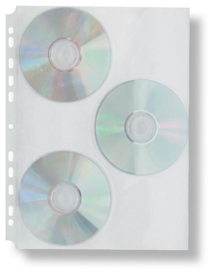 Obal závěsný na CD A4 180 mic čirý na 3 CD