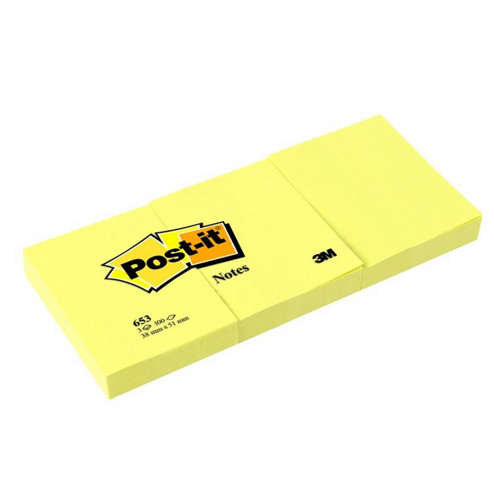 Blok samolepicí Post-it 51 x 38 mm/3 ks žlutý