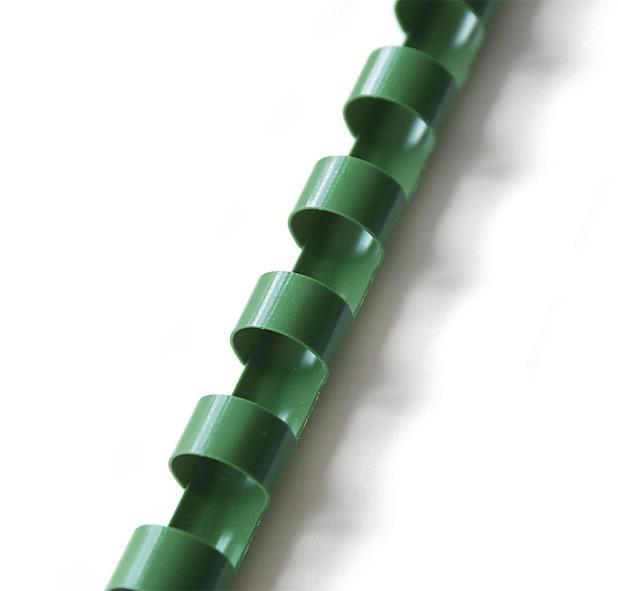 Hřbet pro kroužkovou vazbu 6 mm zelený / 100 ks