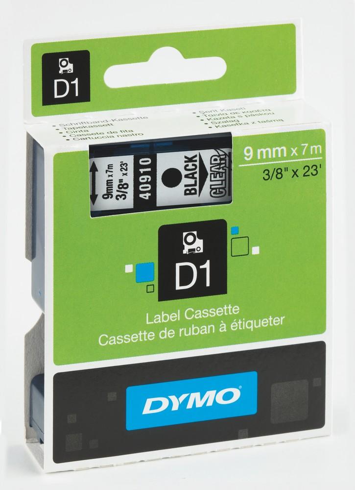 Páska DYMO D1 9mm/7m černá na čiré