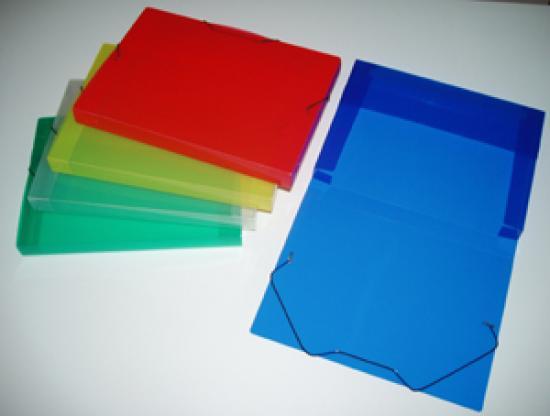 Box na spisy PP průhledný A4 modrý