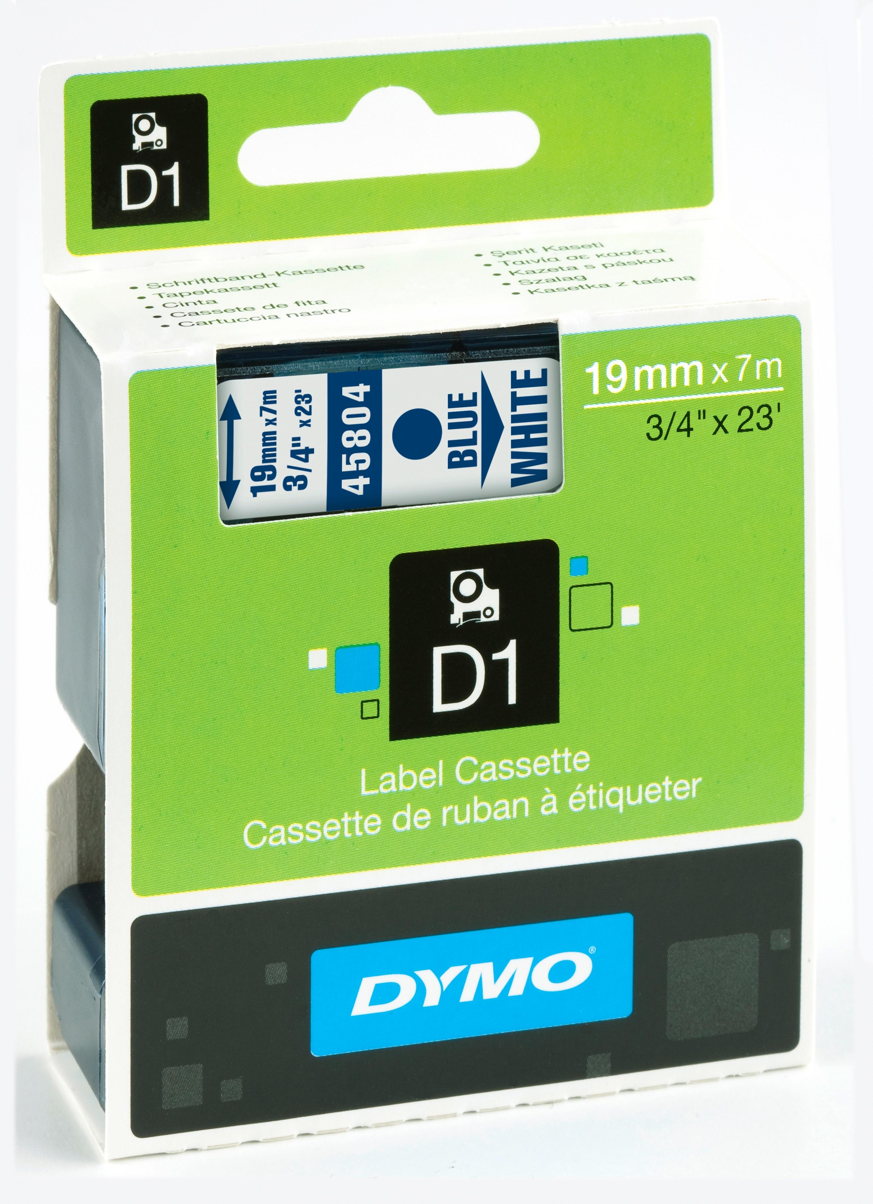 Páska DYMO D1 19mm/7m modrá na bílé