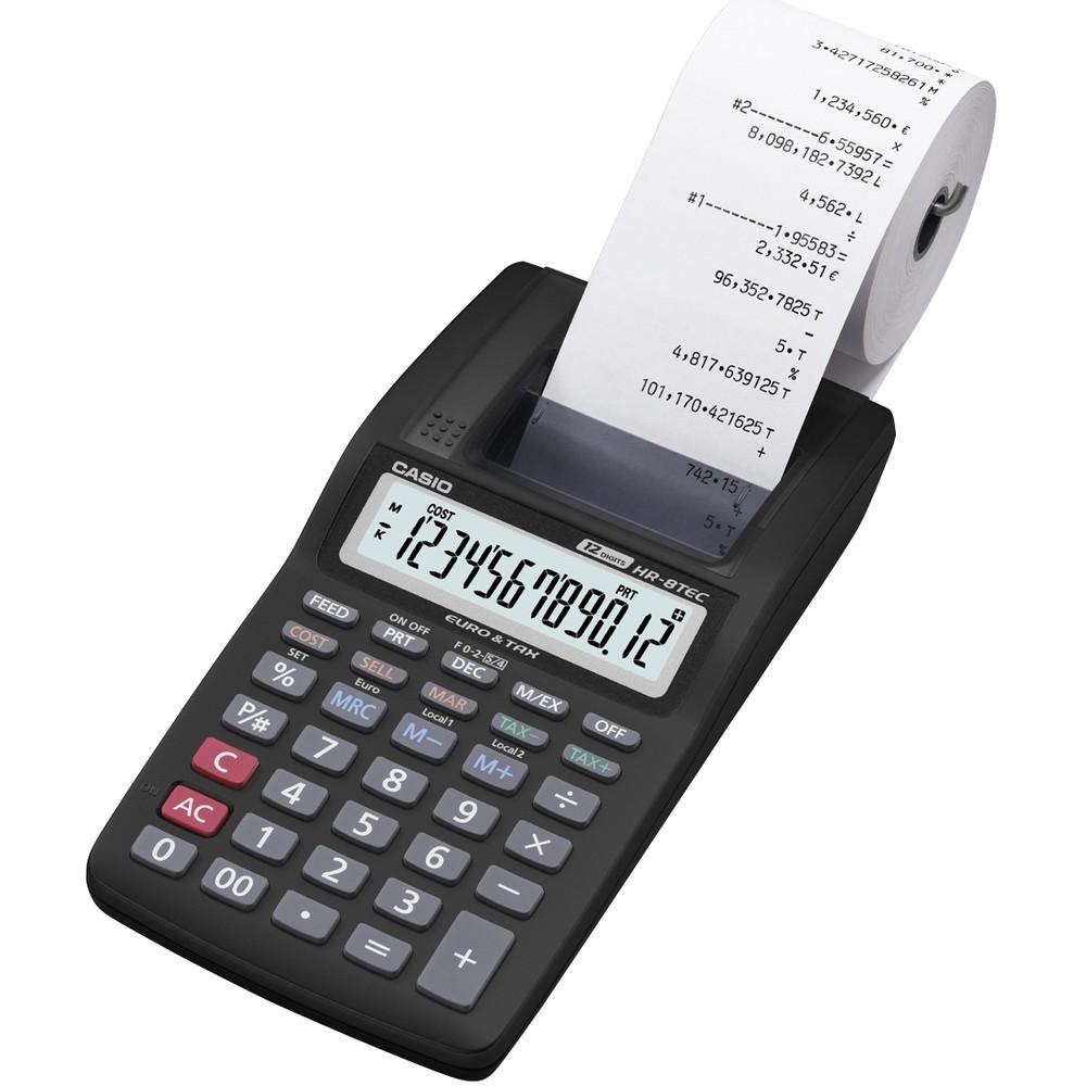 Kalkulačka Casio HR 8 RCE s tiskem černá