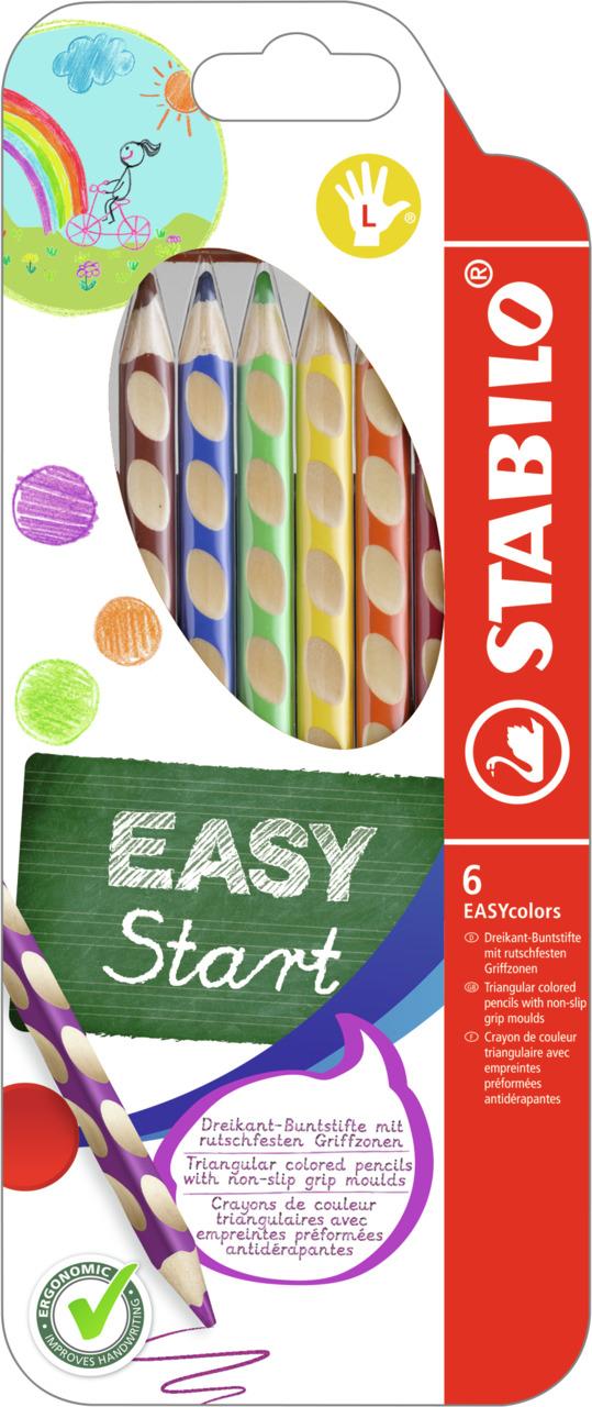 Pastelky Stabilo EASYcolors trojhranné pro leváky 6 ks