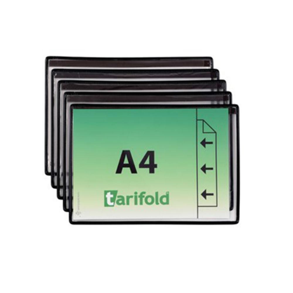 Tarifold - kapsy magnetické A4 na šířku černé/5 ks
