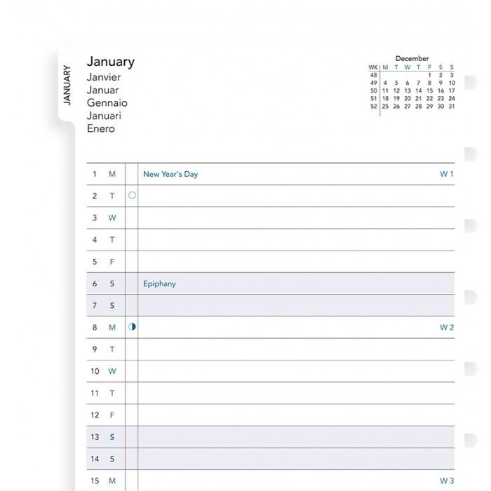 Náhradní náplň do bloku Notebooks A5 kalendář 2022 - měsíční přehled