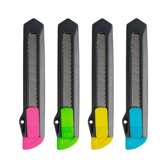 Nůž zalamovací plastový velký (18mm) Kores mix barev