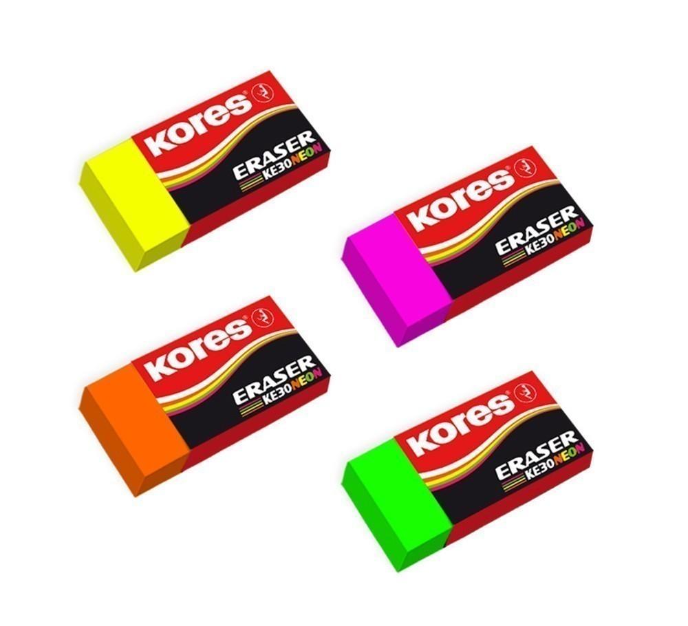 Pryž Kores NEON mix KE30 (40x21x10mm) v pap. přebalu