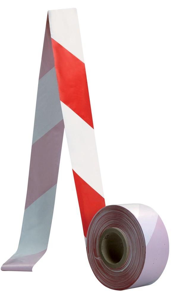 Bezpečnostní páska vymezovací, červeno-bílá 70 mm x 500 m