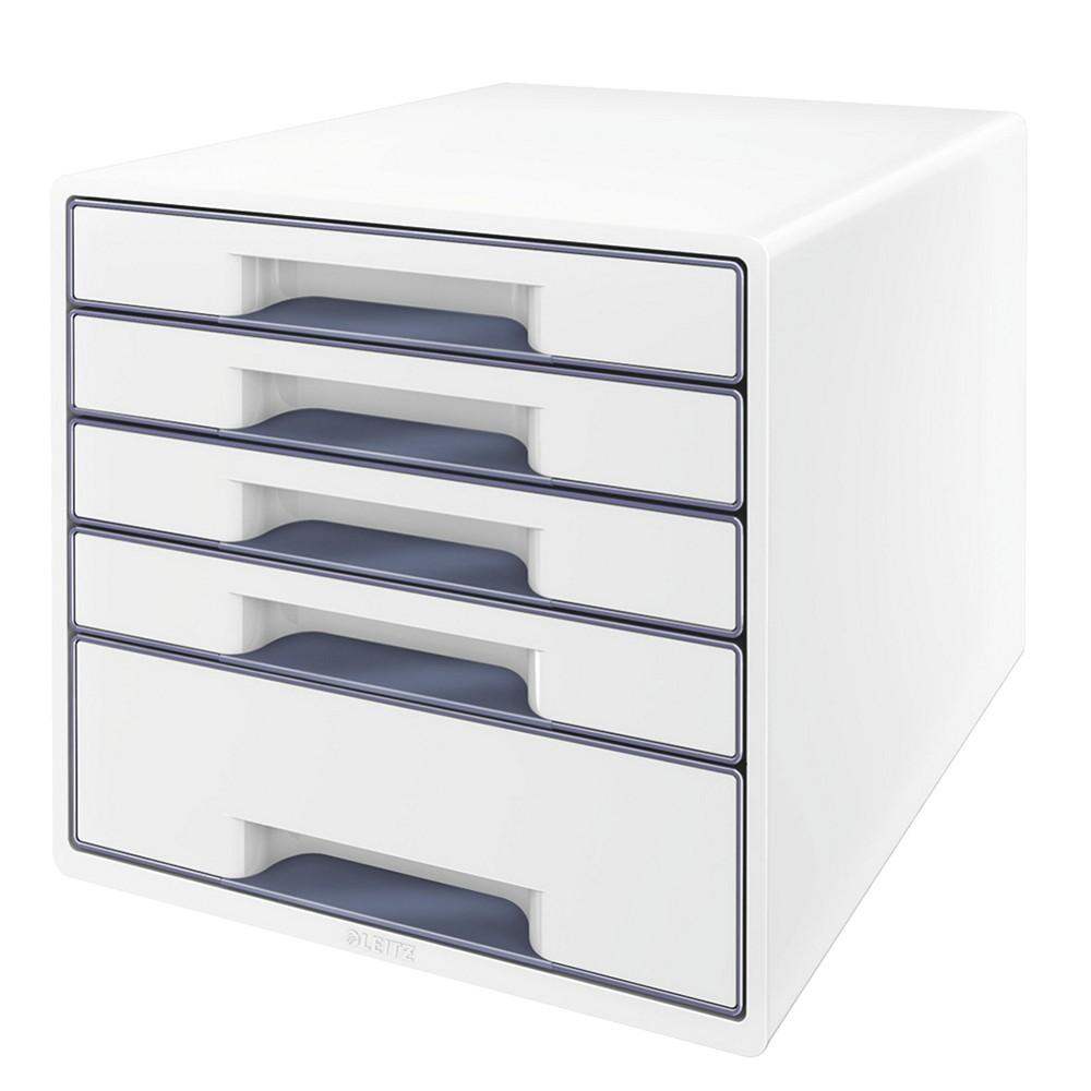 Box zásuvkový Leitz WOW 5 zásuvek bílý/šedý